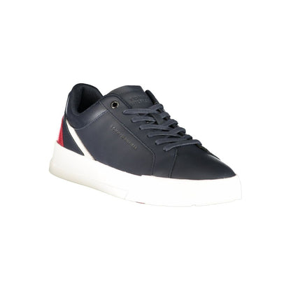 Tommy Hilfiger – Sneakers Homme Bleu | Détails Rouge & Blanc Contrastants | Logo Print | Semelle Amovible