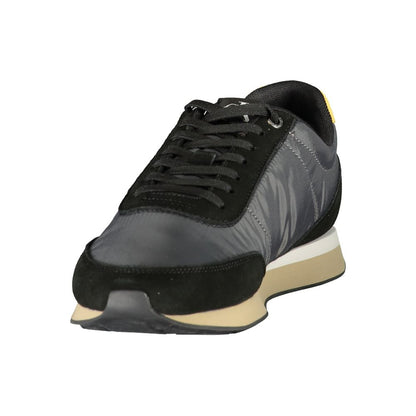 Calvin Klein – Sneakers Homme Noir | Détails Gris & Ocre | 50% Fibres Recyclées | Logo | Semelle Amovible