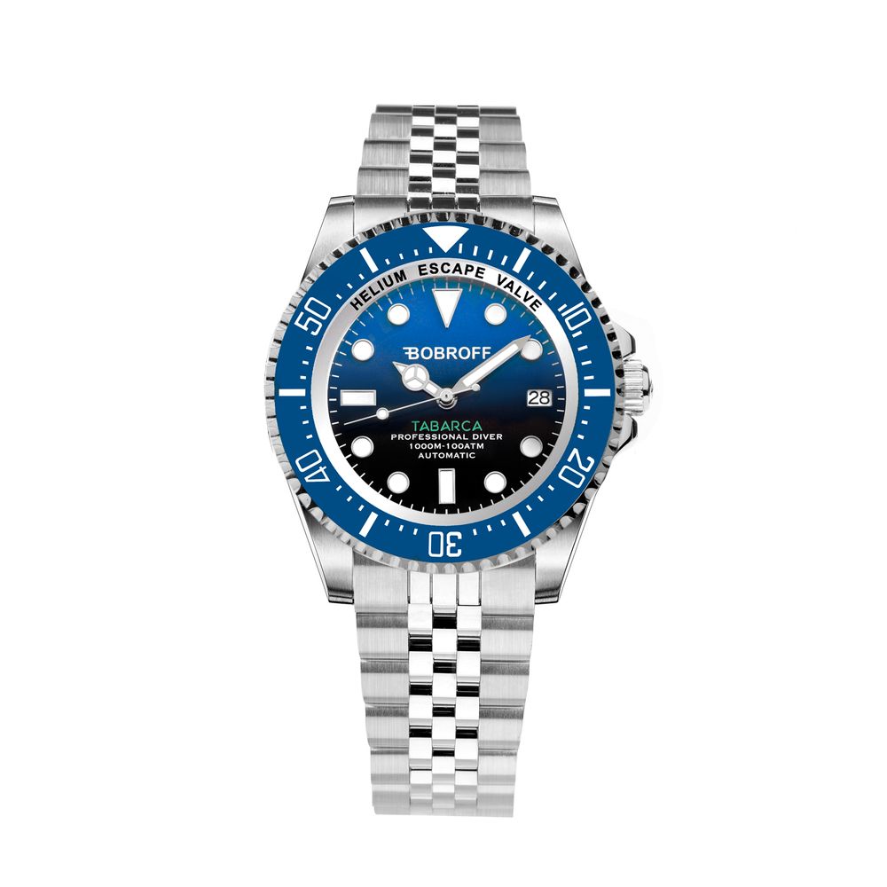 Bobroff Tabarca — Montre Automatique Full Acier, Cadran Bleu & 100 ATM