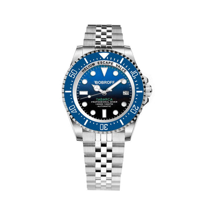 Bobroff Tabarca — Montre Automatique Full Acier, Cadran Bleu & 100 ATM