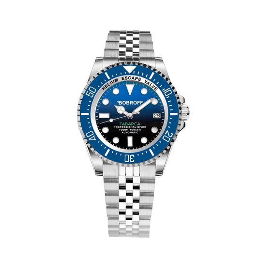 Bobroff Tabarca — Montre Automatique Full Acier, Cadran Bleu & 100 ATM