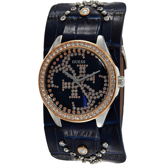 Guess Heartbreaker Montre Femme — Tout Bleu, Bracelet Cuir & Cadran 37mm