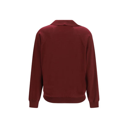 Miu Miu Cardigan Bordeaux — Laine Vierge, Logo Brodé & Fermeture Boutons | AW26