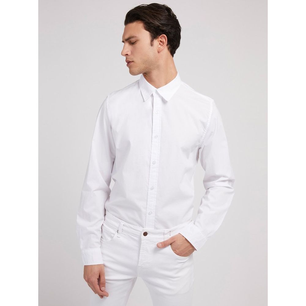 Guess Jeans Chemise Blanche en Coton – Homme | Coupe Élégante