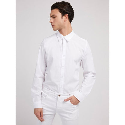 Guess Jeans Chemise Blanche en Coton – Homme | Coupe Élégante