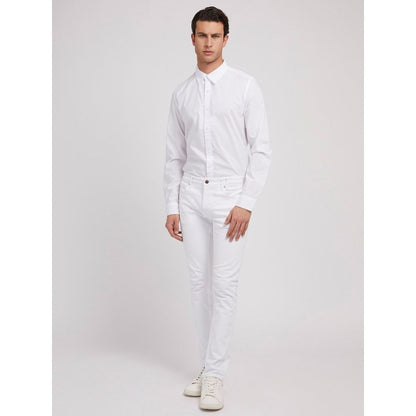 Guess Jeans Chemise Blanche en Coton – Homme | Coupe Élégante