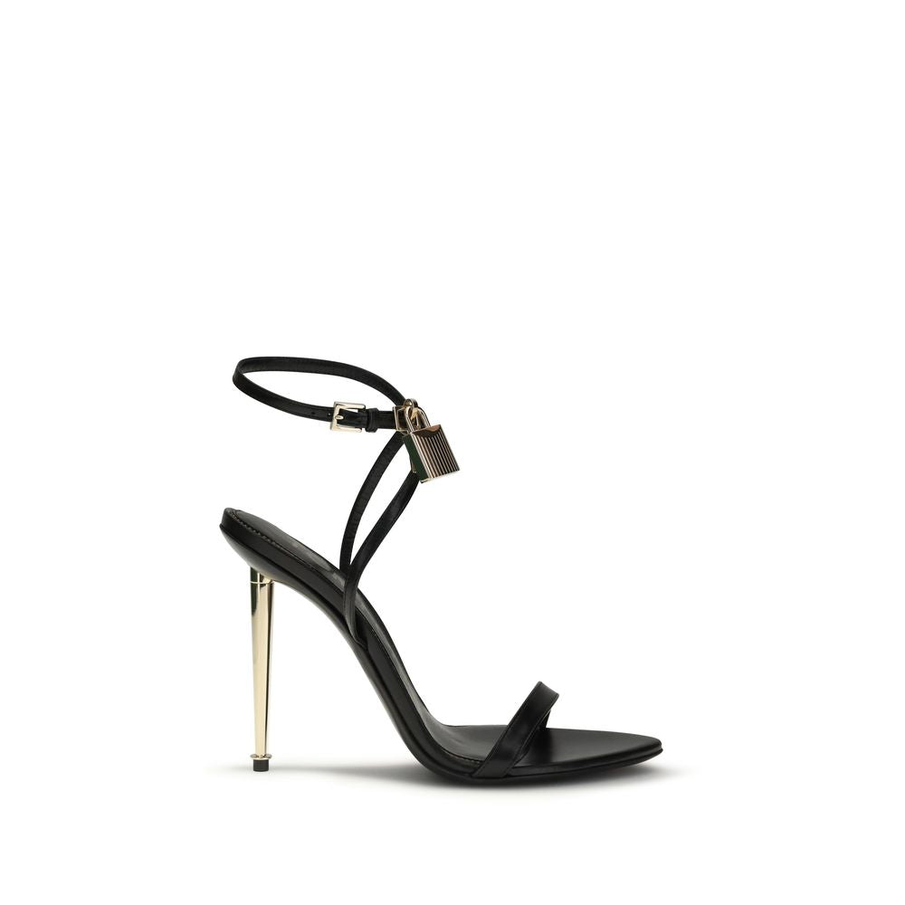 Tom Ford Padlock Pointy Naked Sandals – Chevreau Noir | Femme AW26