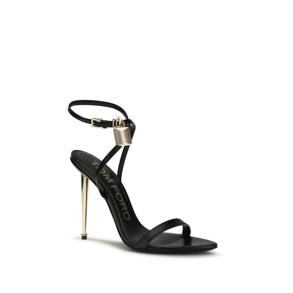 Tom Ford Padlock Pointy Naked Sandals – Chevreau Noir | Femme AW26