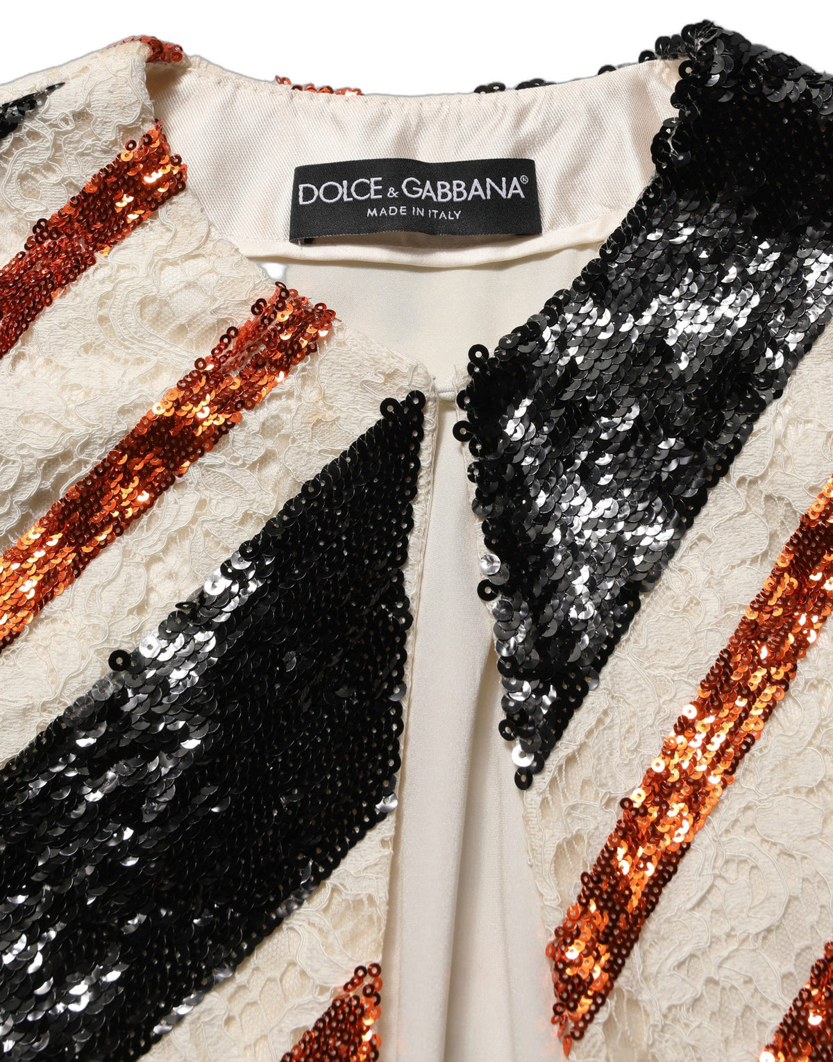 Manteau long Dolce & Gabbana femme à sequins en nylon multicolore – JKT41896
