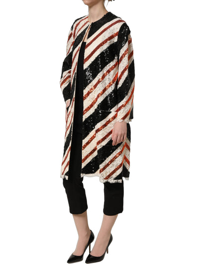 Manteau long Dolce & Gabbana femme à sequins en nylon multicolore – JKT41896