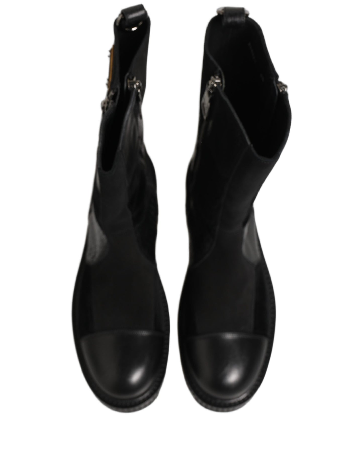 Dolce & Gabbana Short Boots Homme – Patchwork Cuir Cheval & Crocodile, Noir