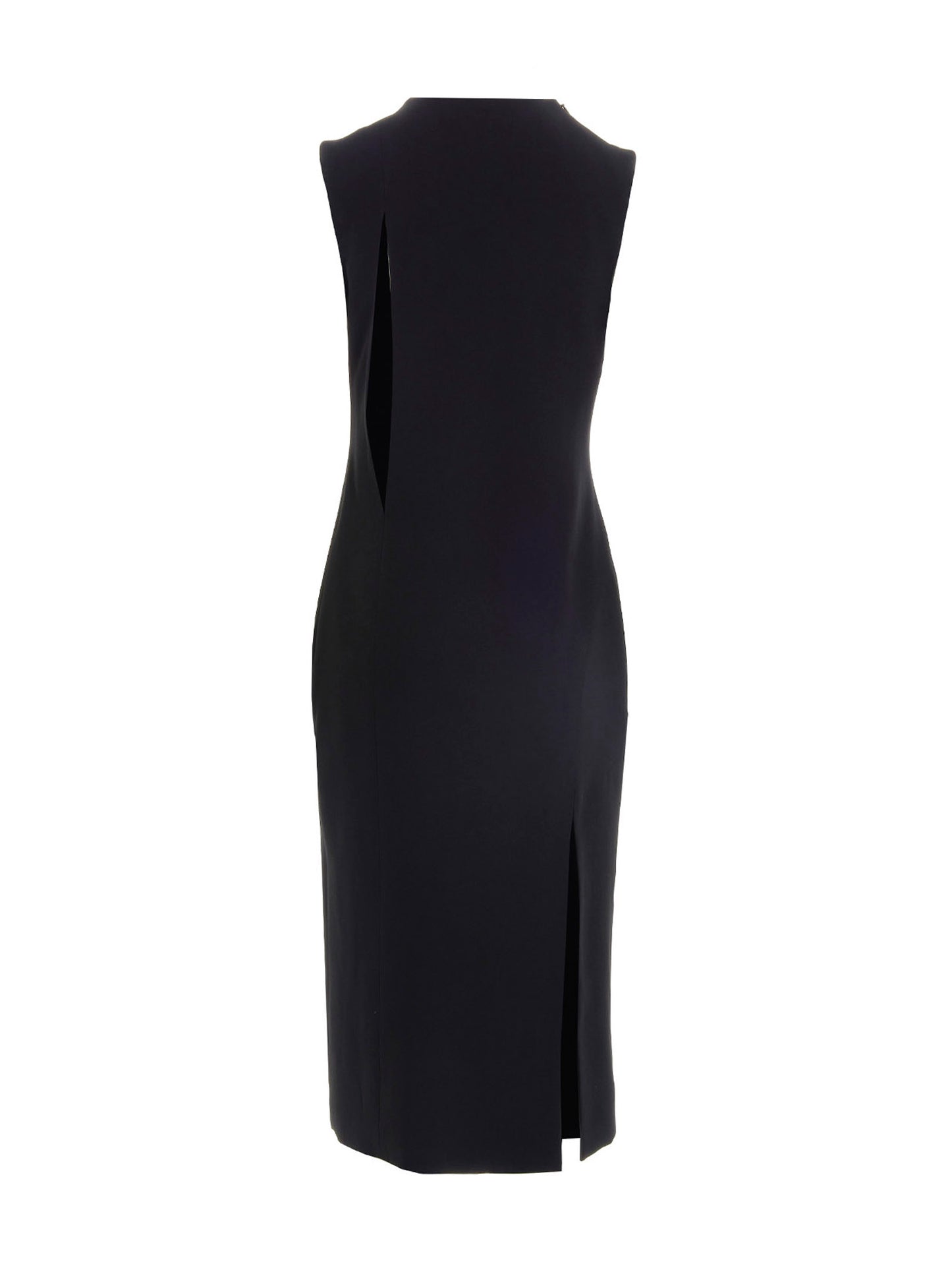 Versace Robe Midi Sans Manches – Cut-Out & Fente, Noir