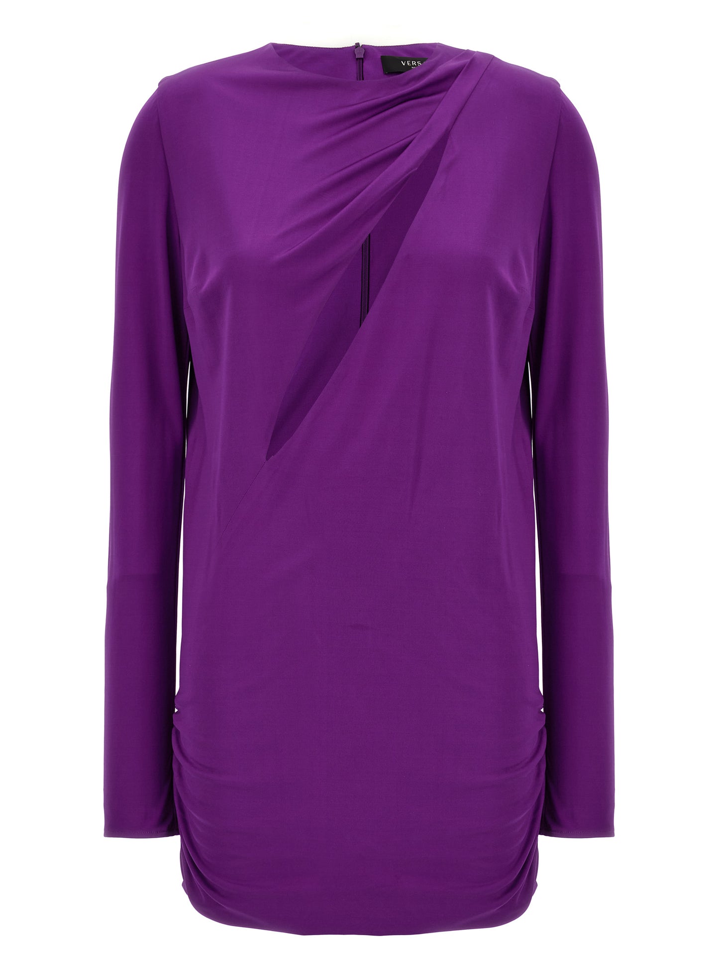 Versace Robe Jersey Manches Longues – Cut-Out & Drapé, Violet