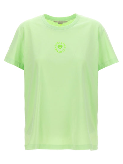 Stella McCartney T-Shirt Iconic Mini Heart – Coton Bio, Vert