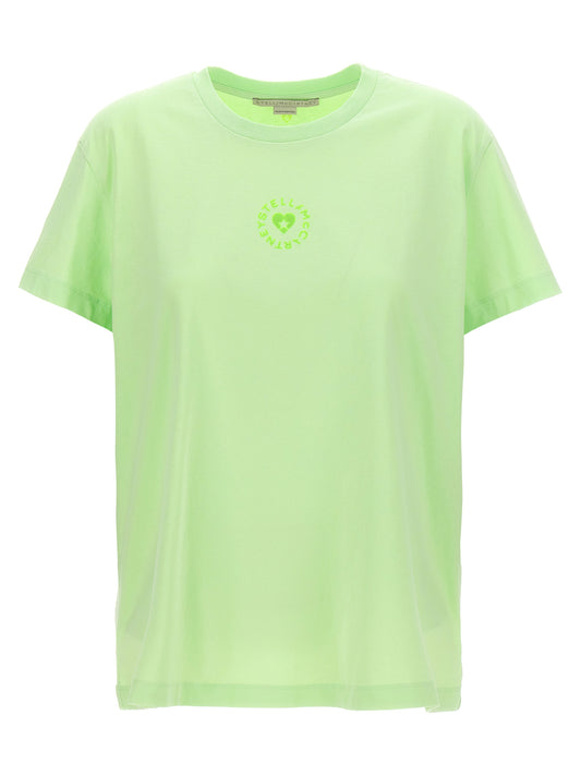 Stella McCartney T-Shirt Iconic Mini Heart – Coton Bio, Vert