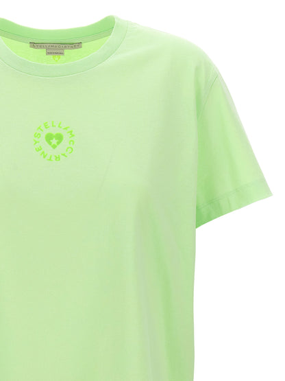 Stella McCartney T-Shirt Iconic Mini Heart – Coton Bio, Vert