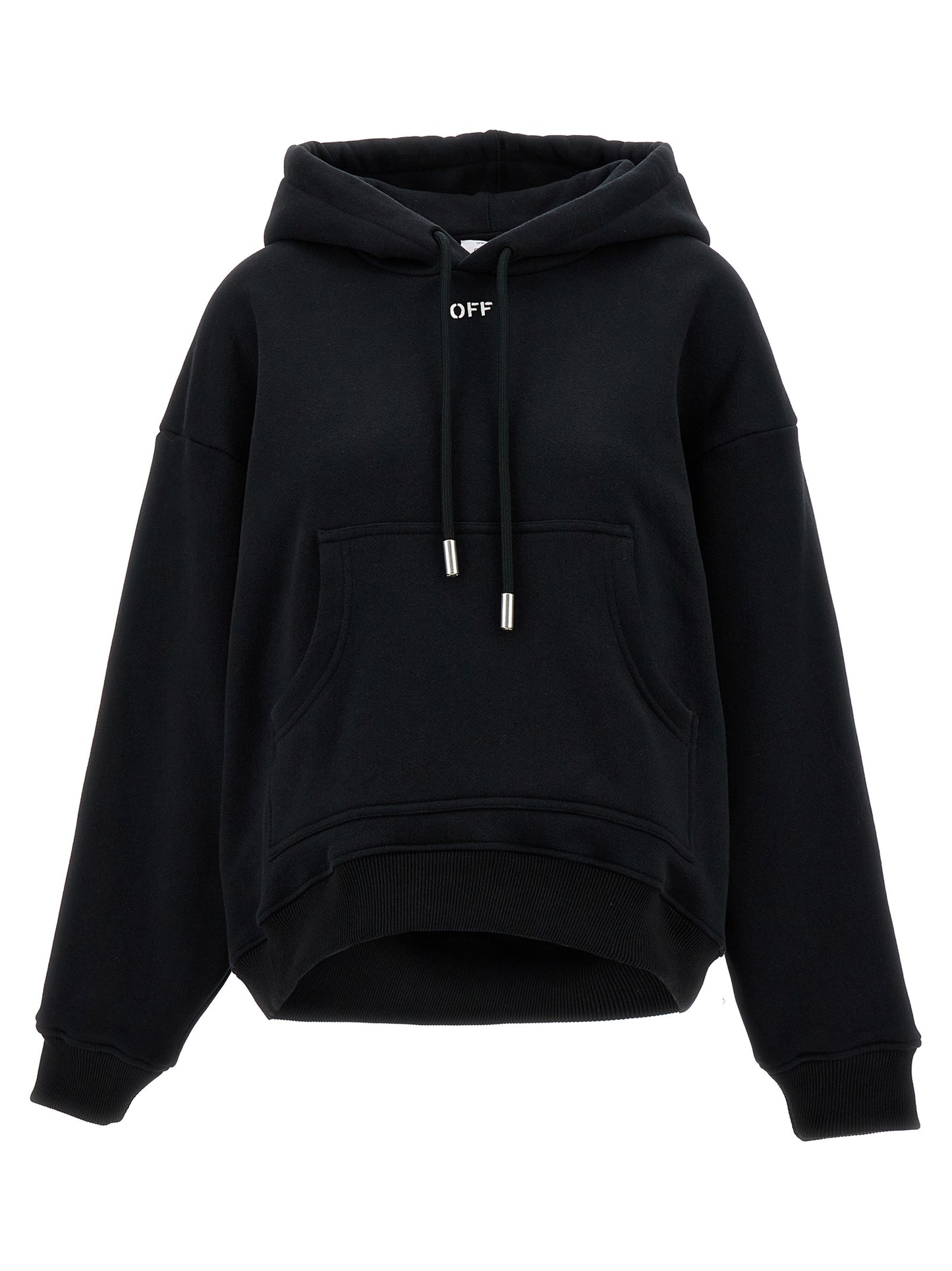 Off-White Hoodie Femme – Off Stamp Logo, Coton, Noir