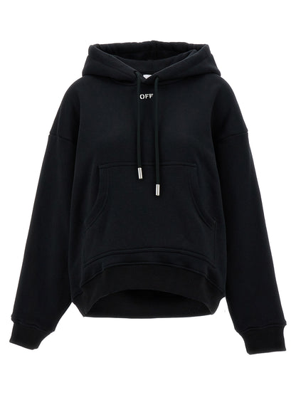 Off-White Hoodie Femme – Off Stamp Logo, Coton, Noir