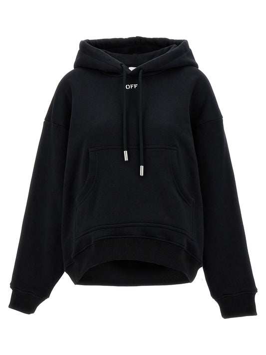 Off-White Hoodie Femme – Off Stamp Logo, Coton, Noir