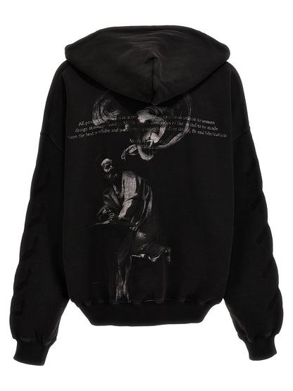 Sweat à capuche Off-White homme Matthew en coton gris – OF-279715