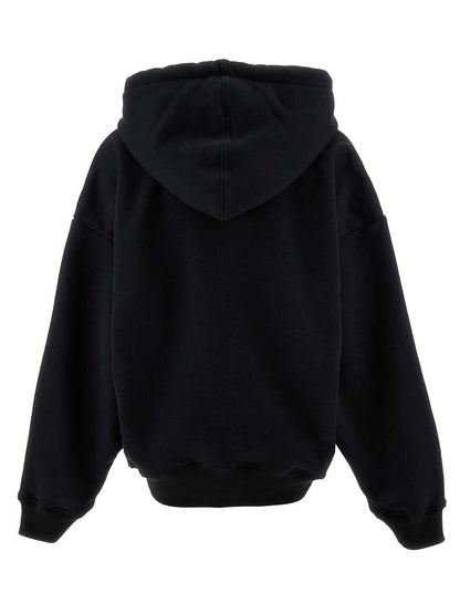 Off-White Hoodie Femme – Off Stamp Logo, Coton, Noir