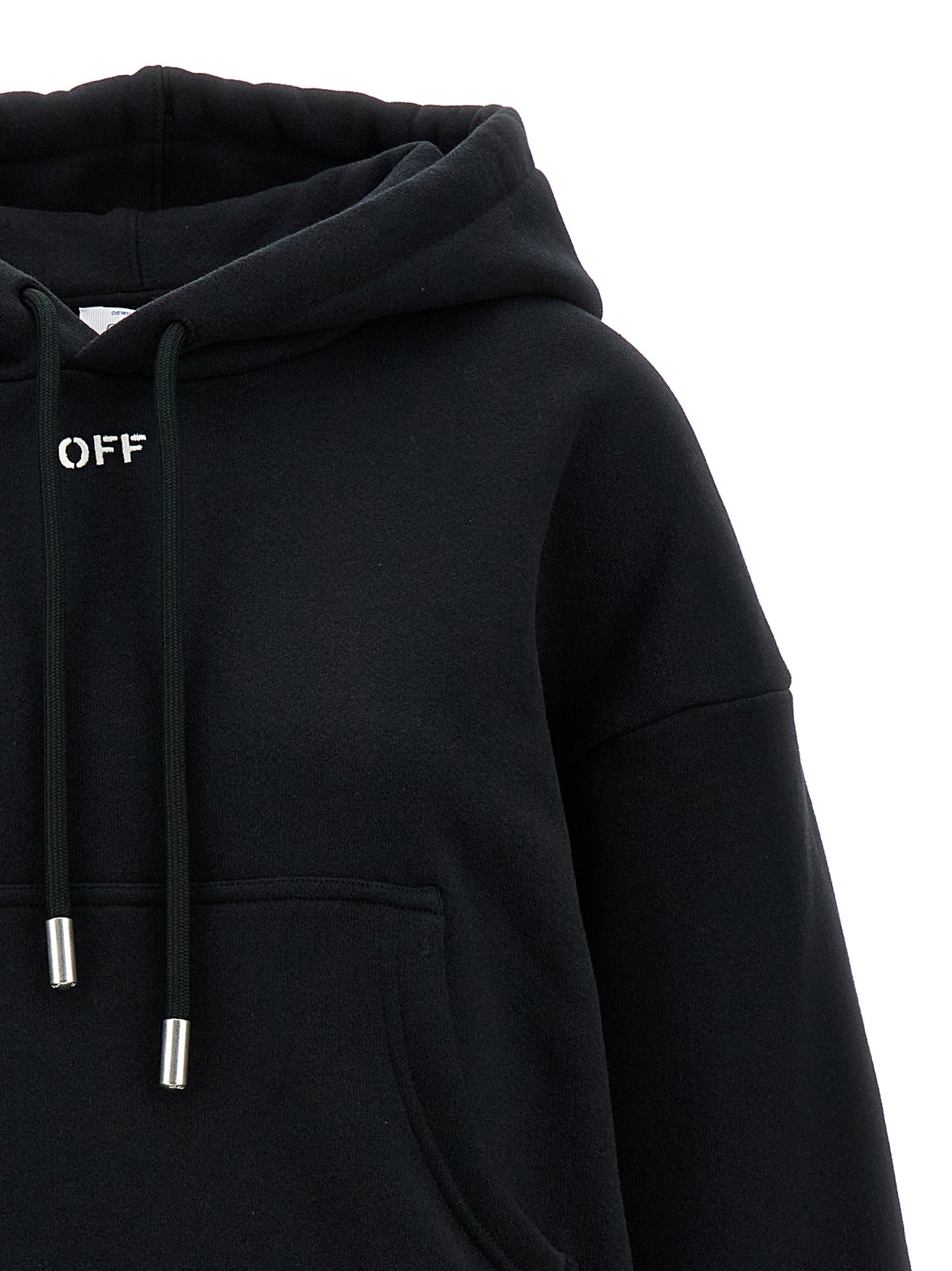 Off-White Hoodie Femme – Off Stamp Logo, Coton, Noir