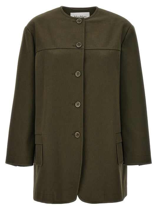 Max Mara Bicolor Cotton Full-Length Jacket