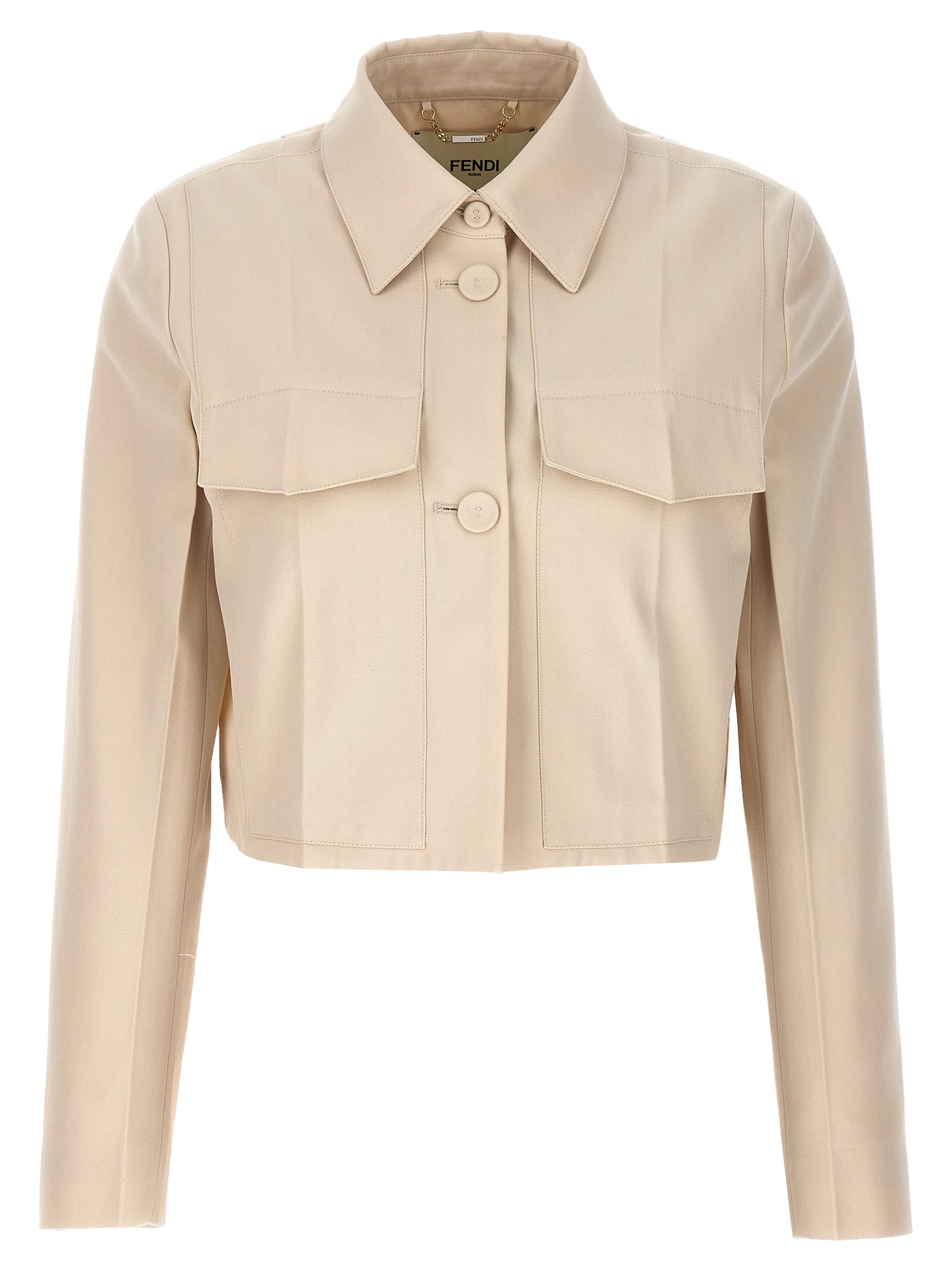 Fendi Beige Wool Full-Length Jacket