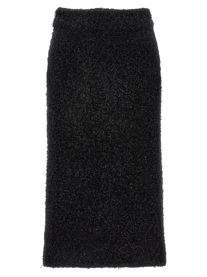 Balenciaga Black Cotton Midi Skirt