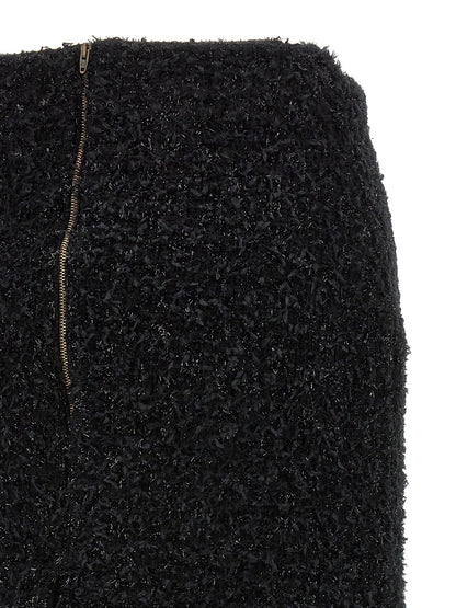 Balenciaga Black Cotton Midi Skirt