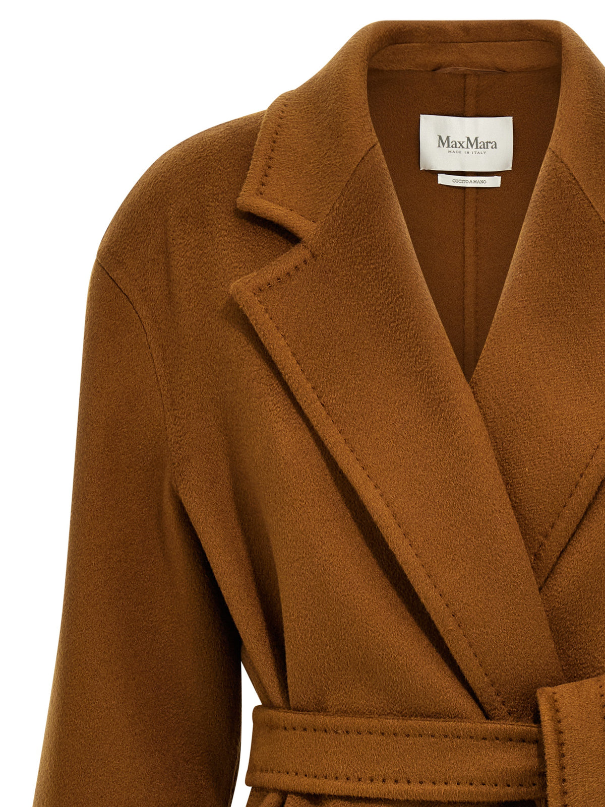 Manteau mi-long Max Mara femme Melinda en cachemire marron – MA-304743