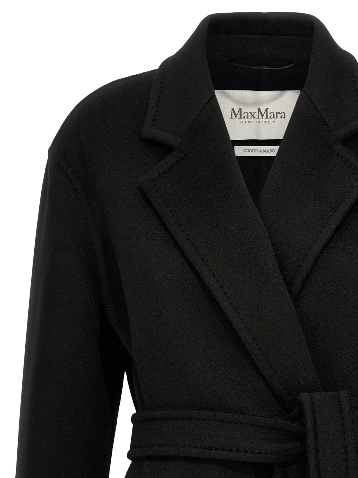 Manteau mi-long Max Mara femme Melinda en cachemire noir – MA-304744