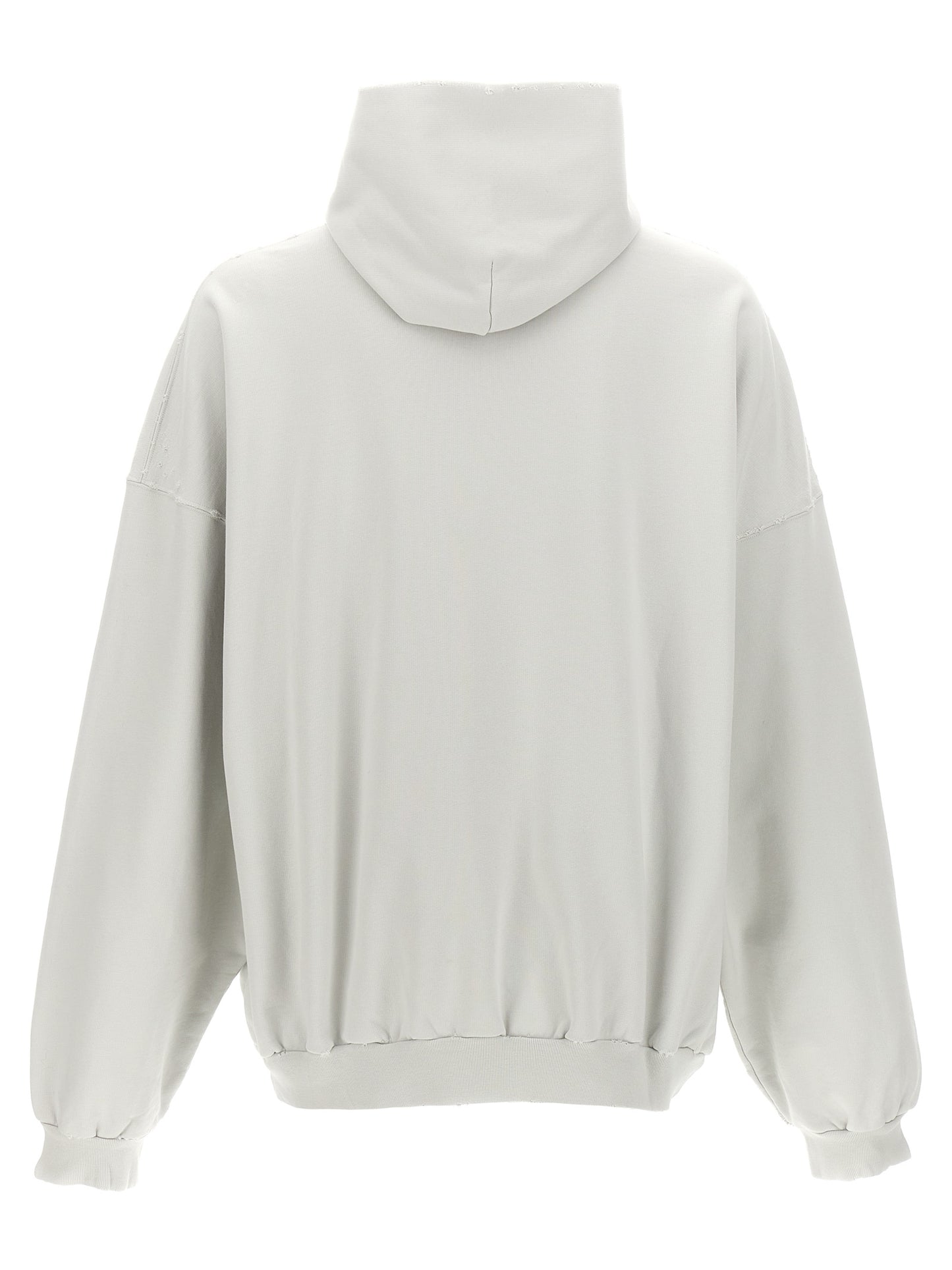 Balenciaga Hoodie Femme – Print 3B Liquefied, Coton, Blanc