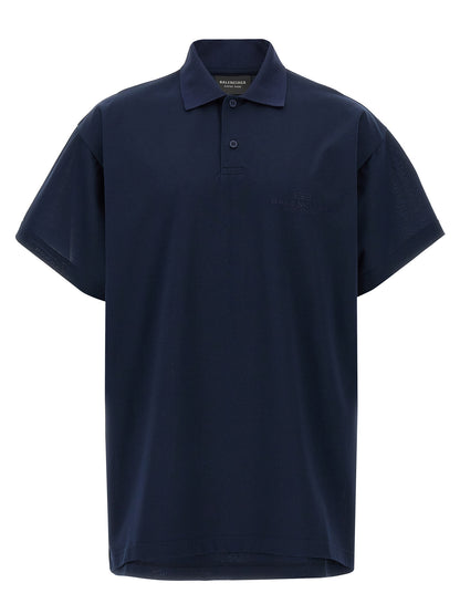 Balenciaga Blue Cotton Polo Shirt