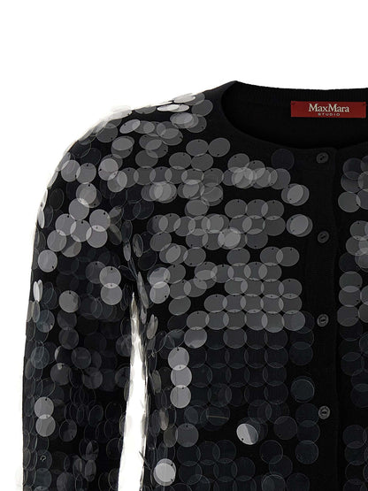 Max Mara Black Virgin Wool Cardigan