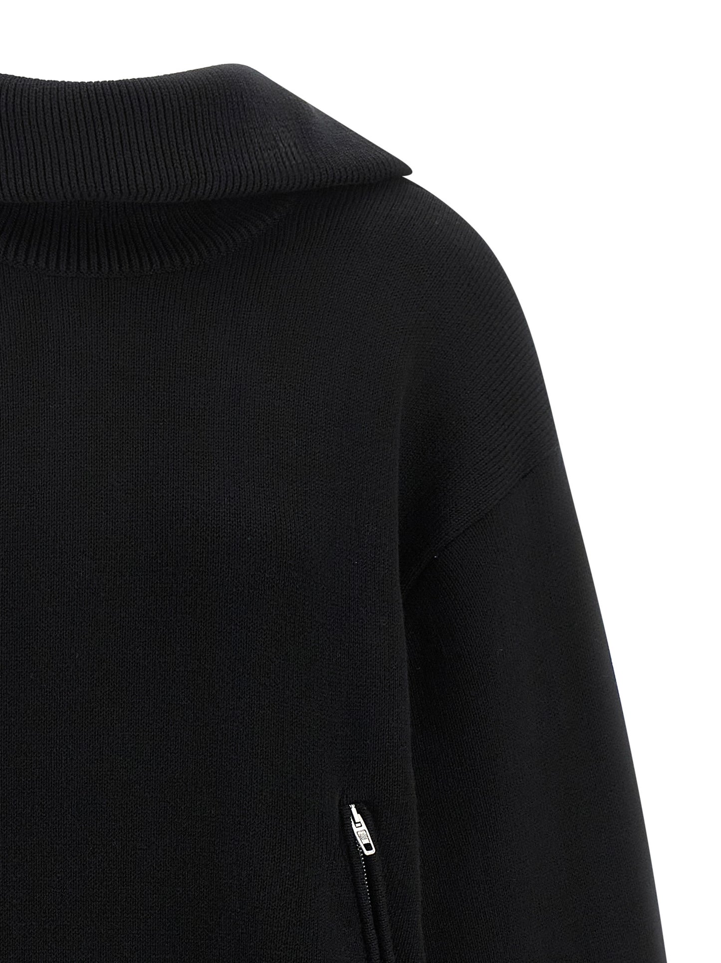 Balenciaga Sweater Back-to-Front Femme – Coton Lourd, Col Roulé, Noir