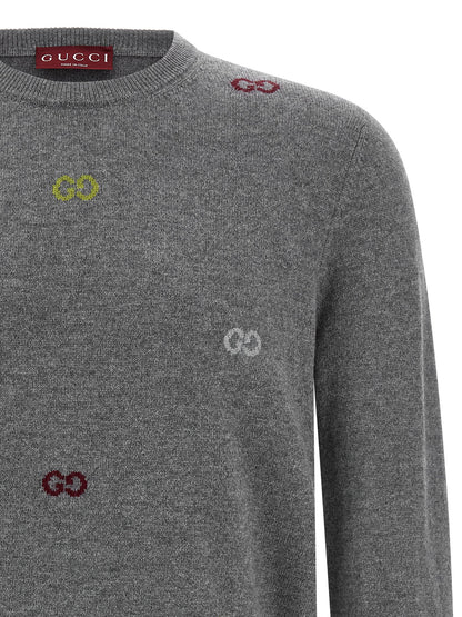 Gucci GG Intarsia Cashmere Sweater Gray – Authentic | HBPS Fashion