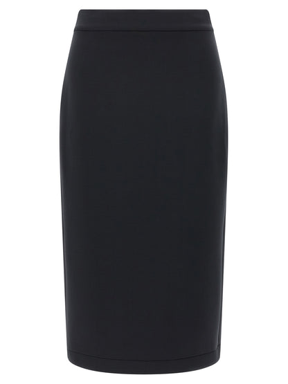 MONCLER GENIUS Black Polyester Midi Skirt
