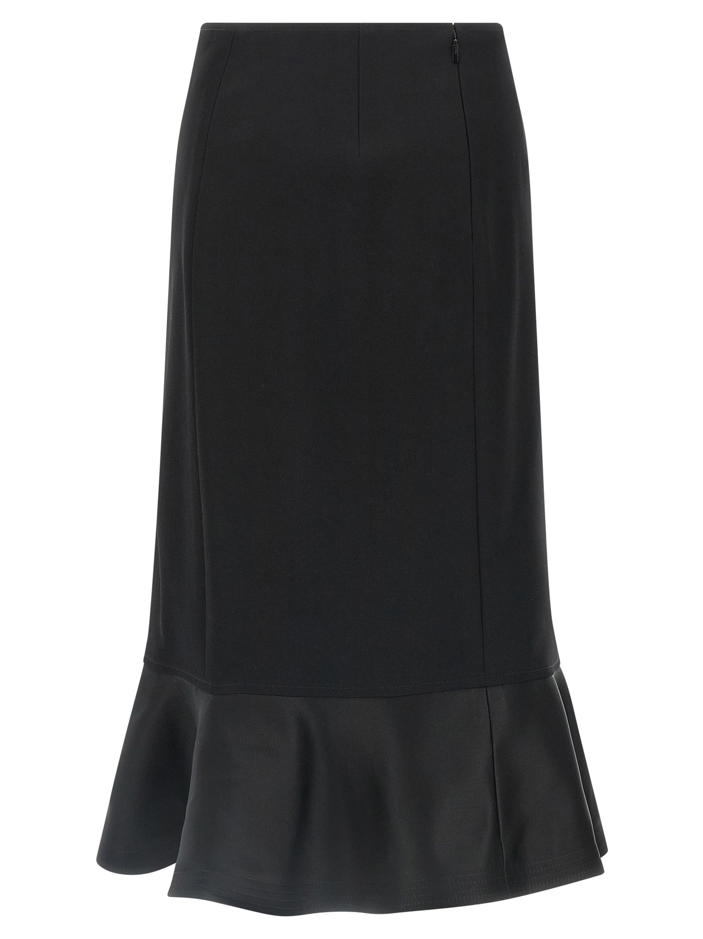 Fendi Black Virgin Wool Midi Skirt