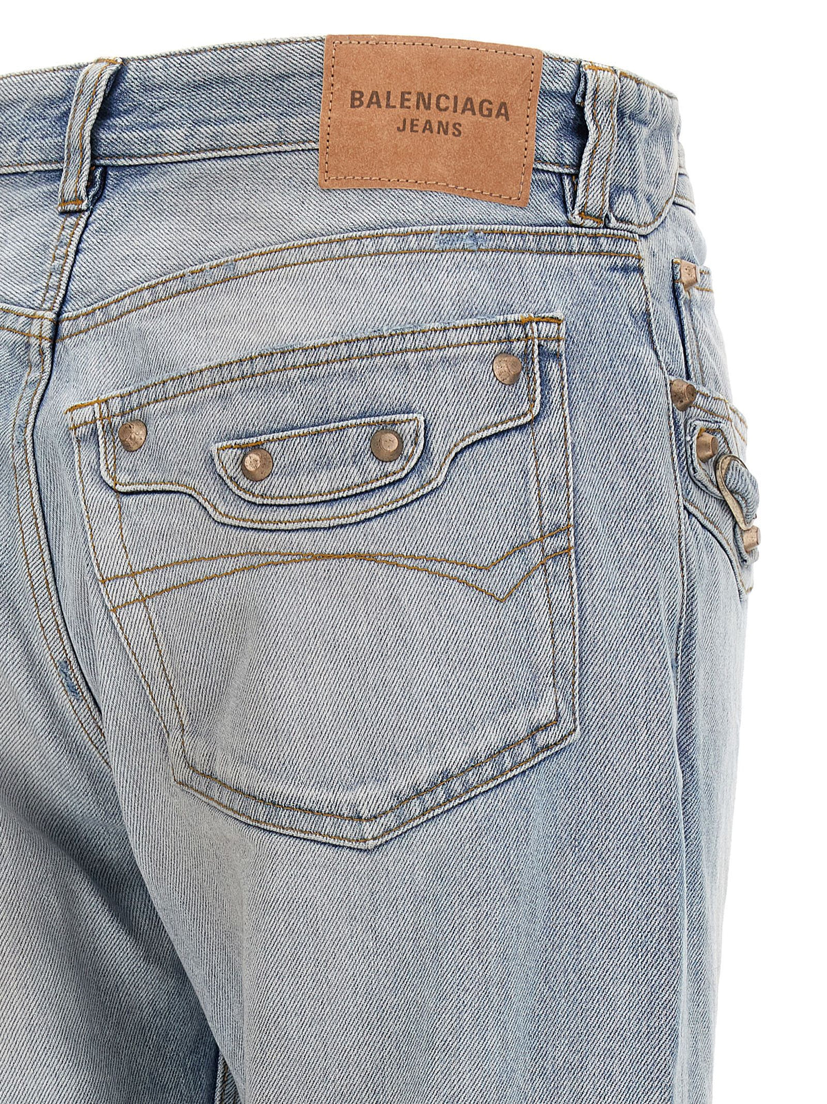 Jean Balenciaga femme City en coton bleu clair – BA-321805