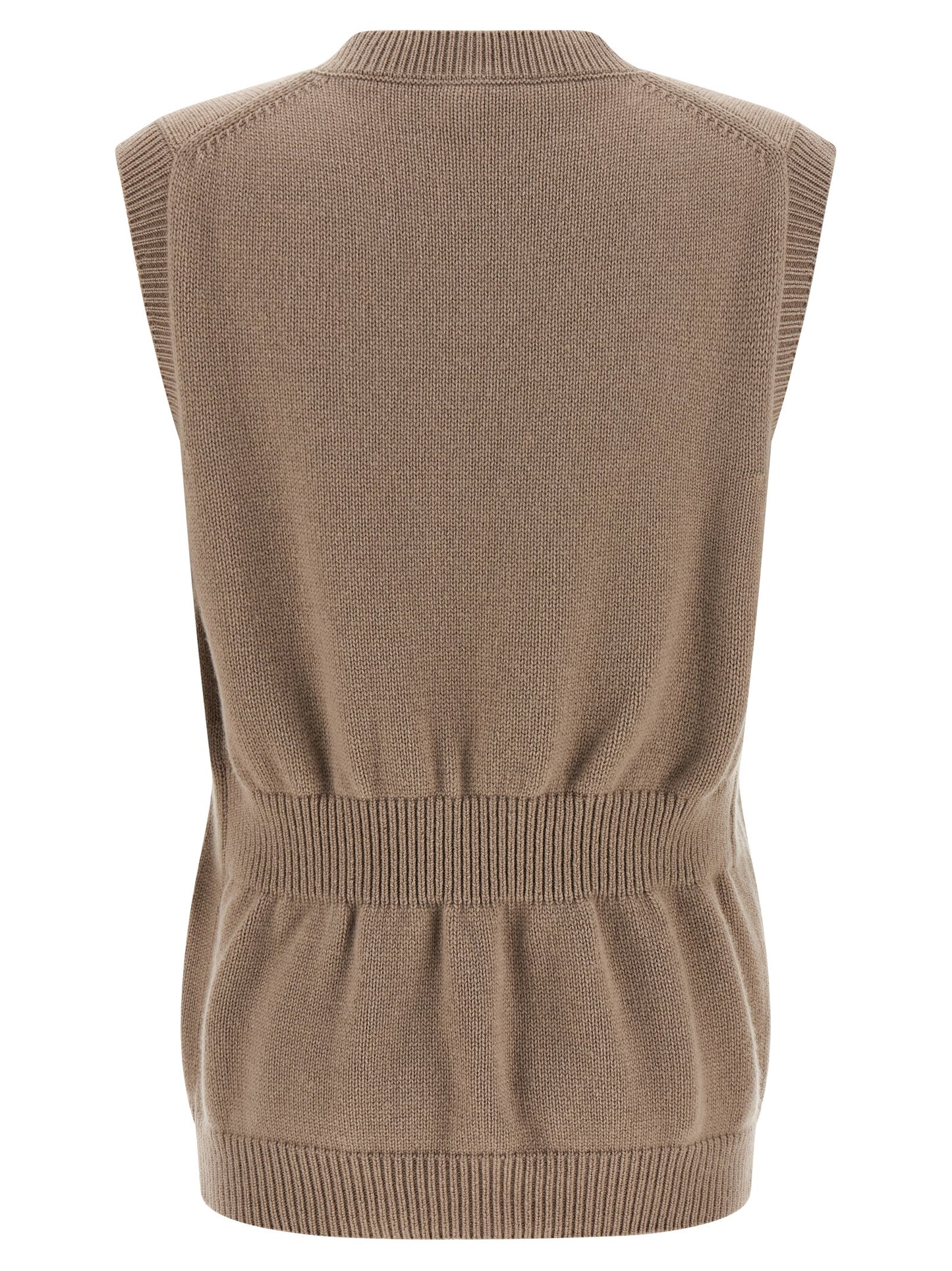 Fendi Beige Cashmere Sleeveless Jacket