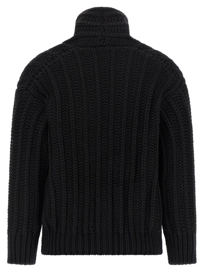 Dolce & Gabbana Black Virgin Wool Cardigan