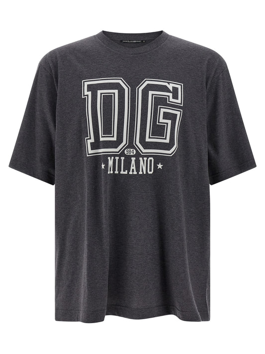 Dolce & Gabbana Gray Cotton T-Shirt