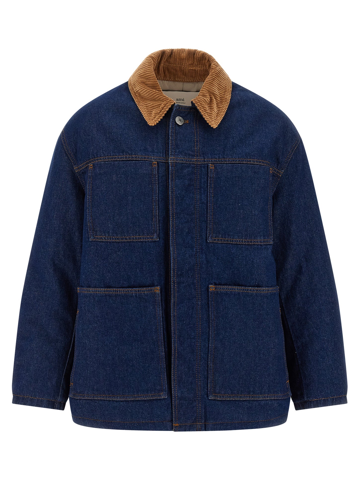 Ami Paris Blue Cotton Denim Jacket