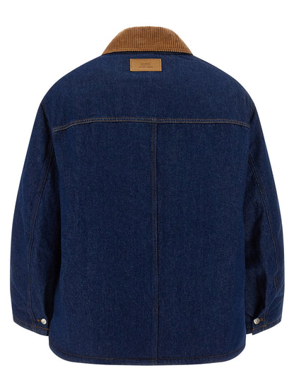 Ami Paris Blue Cotton Denim Jacket