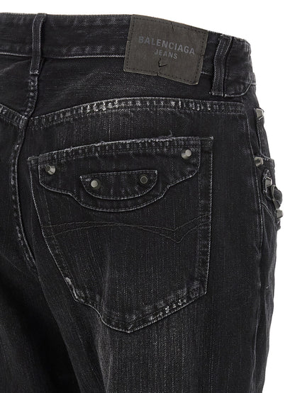 Jean Balenciaga femme City en coton noir – BA-323023