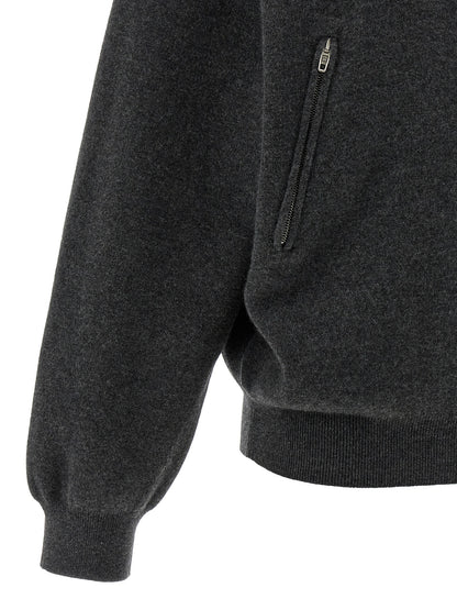 Balenciaga Gray Wool Cardigan