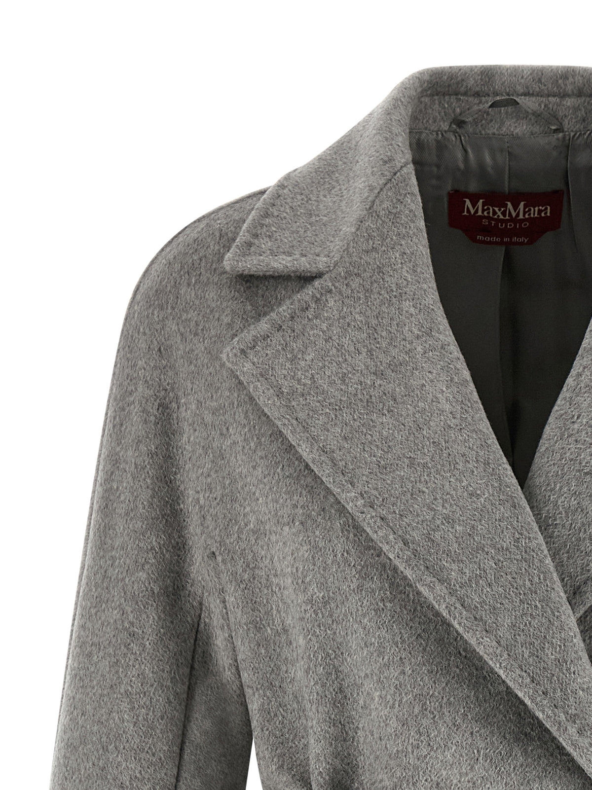 Manteau mi-long Max Mara Studio femme Panteon en cachemire gris – MA-324259