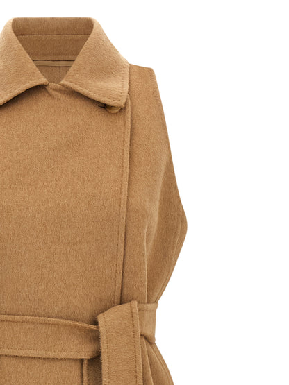 Manteau Max Mara femme Berlina en laine de chameau beige – MA-324431