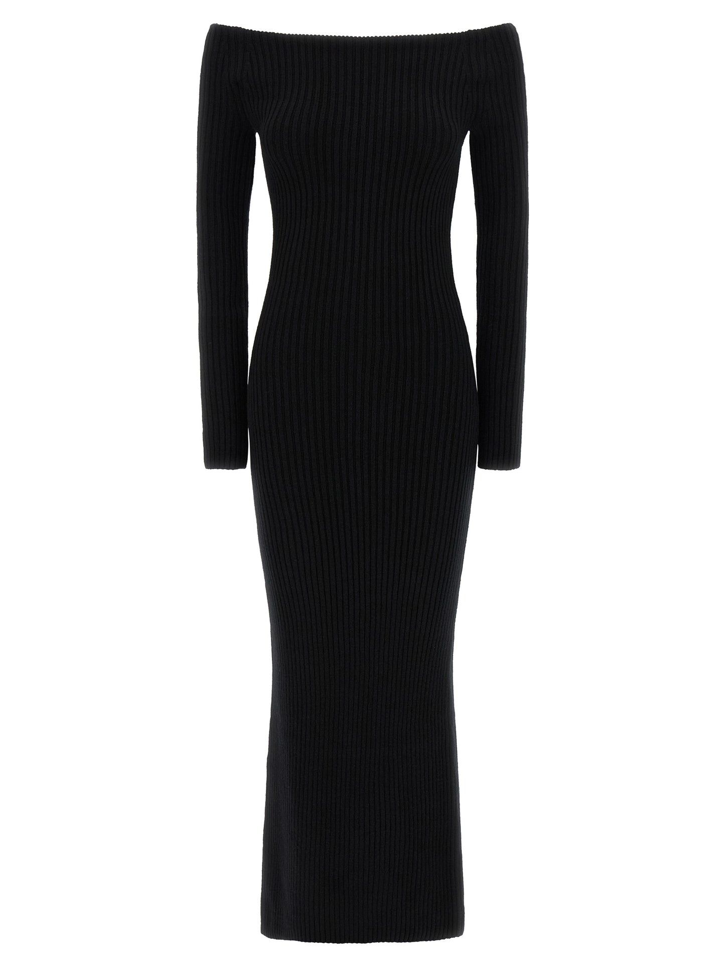 Max Mara Black Wool Long Dress
